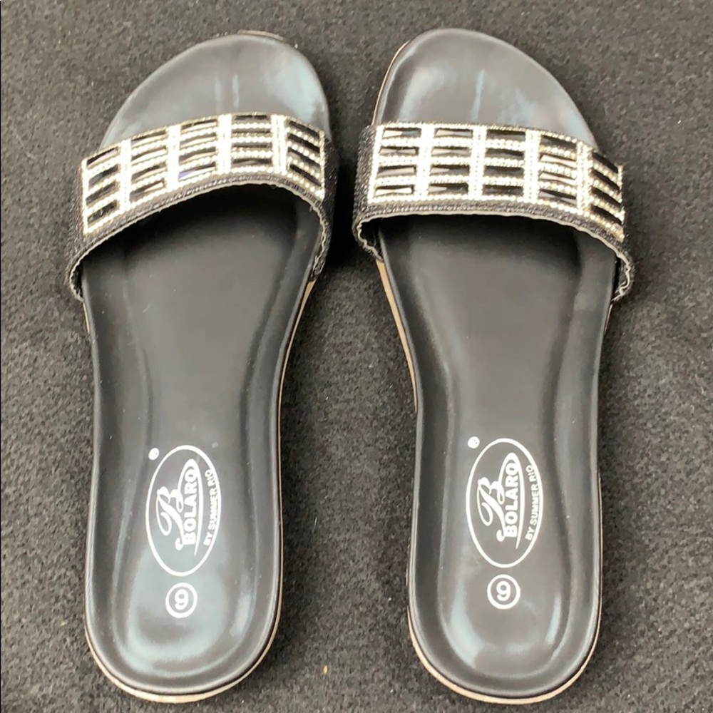 Bolaro Summer Slides with Rhinestones ▪️▪️🔲▪️▪️ - Picture 6 of 6